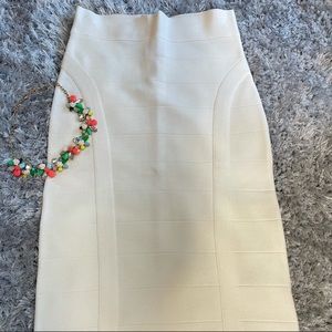 Bebe off white bandage midi skirt.